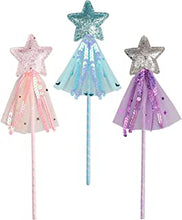 nuoshen 3Pcs Angel Fairy Wand, Glitter Star Wand Princess Wand Sticks for Girls Birthday Costume Cosplay Party Supply