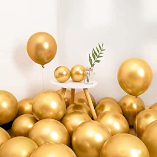 Gold Balloons 100 Pack 10 Inch Metallic Balloons Gold Latex Balloons for Valentines Wedding Engagement Festival Anniversary Baby Shower Birthday Party Decorations Gold Metallic Balloons GDSLLLM