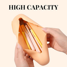 WLLHYF Makeup Brush Holder Travel Silicone Makeup Brush Case Portable Cosmetic Soft Sleek Makeup Tools Organizer for Travel Small or Medium Brushes