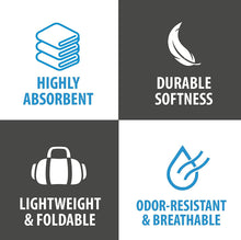 OlimpiaFit Set of 3 Microfiber Towels Fast Drying Gray Travel Backpacking Yoga Swimming Sports Fitness Exercise Gym Body Face Sweat Towel