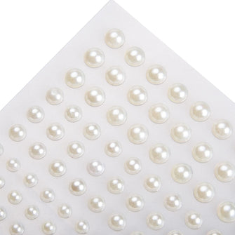 660 Pieces Flat Back Pearl Mixed Size Self-Adhesive Back Pearl Sticker Sheets for Face Makeup Nail Art DIY Cell Phone Scrapbooking Embellishments (3mm/4mm/5mm/6mm)