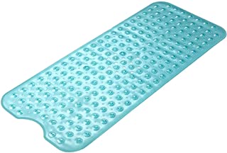 Wimaha Non-Slip Bathtub Mats Extra Long Tub Mat Machine Washable Shower Mat for Bathroom Mildew Resistant Anti-Bacterial, 39L x 16W Teal Bath Mat