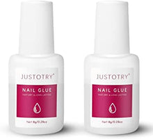 JUSTOTRY 2 Pcs Professional Strong Nail Glue for Acrylic Tips Extra Strong and Press on Nails Long Lasting - Fast Bond & Super Strong Acrylic Nail Glue, for Broken Nail, False Nail Adhesive Glue