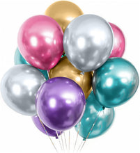 50Pcs Birthday Balloons, YLSCI Metallic Balloons, 12Inch(30cm) Balloons, Five Colours, 100% Natural Latex, Helium Balloons, Birthday Weeding and Decoration Wedding