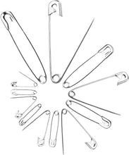 SPINBUZZ Safety Pins 6 Sizes - Pack of 315 Nickle Plated Rust Resistant Steel Strong Quality Pins For Clothing, Arts & Crafts, Sewing and Pinning