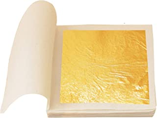 10Pcs Edible Gold Leaf,24K Gold Leaf Sheets for Cakes Drinks Decoration (Side Length : 1.7"/4.33cm)