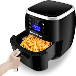 Bonsenkitchen Air Fryer, 6L Large Capacity Air Fryer for Home Use with 8 in 1 Menus, LED Touch Digital Screen, 1700W Oil Free Air Fryer with Timer & Temperature Control, Nonstick Basket, AF8001(Black)