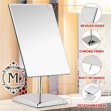 MIRRORVANA Large Free Standing Mirror for Bathroom Countertop, Dressing Table, Desk and Bedroom Vanity - True Frameless Face Mirror For Makeup and Shaving - 25 x 18cm