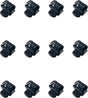 12 Mini Hair Claw Clips Clamps Small Plastic Hair Clips Pins Grips Womens Girls Hair Accessories (Black)