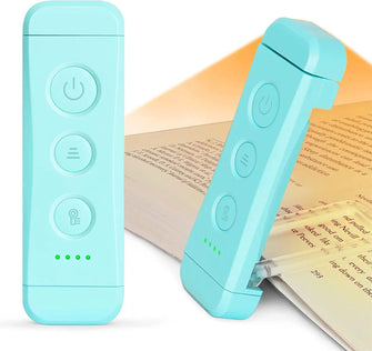 Glocusent USB Rechargeable Book Light, Eye Caring Reading Light Clip on Book, 3 Colours & 5 Brightness Dimmable, Portable & Flexible, Long Lasting up to 80 hrs, Perfect for Booklovers and Kids