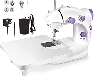 Kuckee Sewing Machine, Portable Machine with Accessories, Mini Extension Table, Suitable for Beginners, Best Gift Kids and Women, Space Saver, DIY, White-f