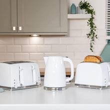 Russell Hobbs 26060 2 Slice Toaster - Contemporary Honeycomb Design with Extra Wide Slots and High Lift Feature, White