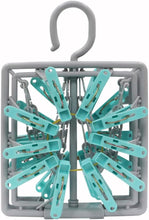 JVL Folding Sock Dryer Complete with 20-Piece Clothes Peg, Aqua, Grey, White, One Size, 19-291