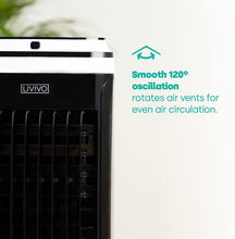 LIVIVO 80W Evaporative Air Cooler - Portable AC With LED Display Remote Timer - 3 Position Speed Adjustment - Cooler/Humidifier Function - 120 Oscillating Swing Function