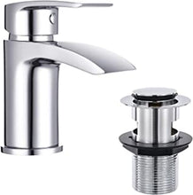 Funime Bathroom Basin Taps Mixer Mono Chrome Brass Single Hole with Pop up Waste, DT11H