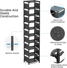 esonstyle 10 Tier Shoe Rack Metal Narrow Shoe Rack For 10 Pairs Tall Shoe Rack Space Saving Shoe Organizer for Living Room Entryway Hallway and Cloakroom