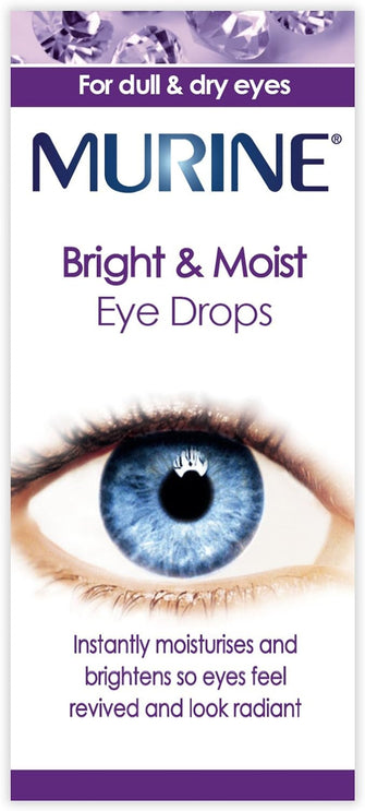 Murine Bright & Moist Eye Drops to Brighten and Whiten Eyes as well as Relieving the Feeling of Dry Eyes, 15 ml