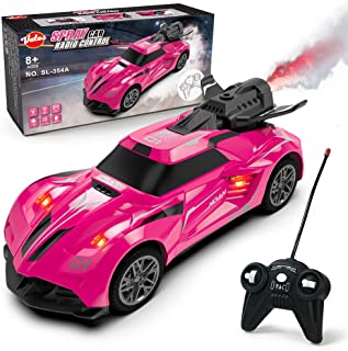 VATOS Radio Remote Control Cars - Girls Spray RC Car Toy | Mini Plum Red Racing Sports Car with LED Light | Gift Toy for Kids Boys Girls 6 7 8+ Years Old