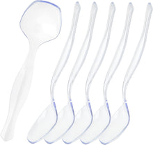 STACKABLES ~ Pack of 10 Plastic Spoons ~ 7.5'' Serving Spoon ~ Reusable Clear Elegant Party Utensils for Wedding Catering Services Buffet & Birthday Parties