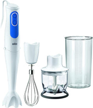 Braun MultiQuick 3 MQ3025 Hand Blender, Omelette Mixer, 2 Speeds, Splash Control, Dishwasher Safe parts, 350ml Chopper, Whisk and BPA-Free Plastic Beaker - White