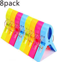 8pcs Beach Towel Clips, Clothes Pegs Plastic Towel Clips Bathroom Large Towel Pegs Beach Towel Clips For Sun Loungers Pool Chairs Laundry Keep Your Towel From Blowing Away Holiday Essentials