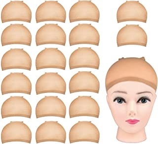 Wig Cap, MORGLES 20 Pack Stretchy Nylon Stocking Wig Cap for Women Makeup,Nude