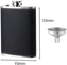 Hip Flask 8 Oz with Alcohol Flask Funnel, Stainless Steel Pocket Hip Flask, Alcohol Flask for Whiskey, Rum, Vodka, Fit for Hiking and Party (Black)