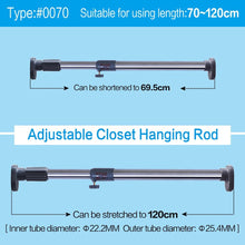 Hershii Expandable Window Shower Curtain Tension Rod Oval Head Clothes Hanging Bar Rail for Closet Wardrobe, No Drilling, 25.4mm Pipe Diameter