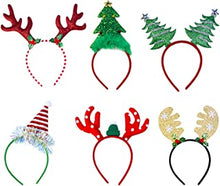 6 Pieces Xmas Headbands Christmas Headbands for Women Kids Adults Baby Girls Christmas Hats Reindeer Antlers Headband Hair Hoop with Ears Headwear Christmas Costume Party Decoration