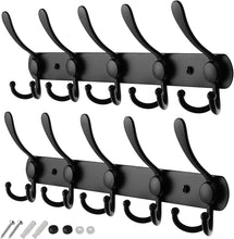 GlazieVault Coat Hooks for Wall - Stainless Steel Coat Racks (2 Pack) - Heavy Duty Coat Hooks Wall Mounted - Black Wall Hanger Wall Hooks and Clothes Hooks