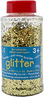 Gold Glitter - 100 Gram tub with Shaker lid for Easy Pouring - Arts and Crafts - Sprinkle Glitter