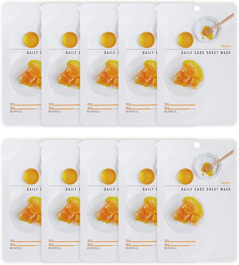 [Pack of 10] EUNYUL Daily Care Facial Sheet Mask Pack Honey x 10ea Korean Skincare Hydrating & Nourishing & Natural Ingredients for All Skin Types