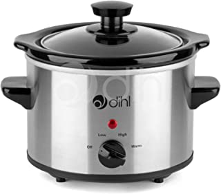 Dihl Slow Cooker 1.5L Removable Ceramic Pot Bowl Glass Lid Stainless Steel