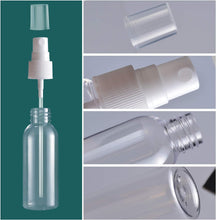 Spray Bottles, 50ml Clear Empty Fine Mist Plastic Travel Atomiser Bottle Set, Small Refillable Liquid Containers with 2pcs Funnels and 24pcs Labels for Make-up Cosmetic Hair 6PCS