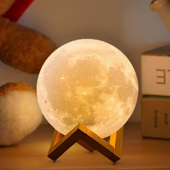 ACED Moon Lamp 2023 Upgrade with Timing 3D Printing Moon Night Light 16 Colours 15cm with Wooden Stand Remote & Touch Control and USB Rechargeable Gift for Girls Boys Kids Women Men Birthday