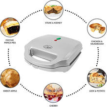 Quest 35970 Double Deep Fill Pie Maker/Features Built-In Crimping Edge & Separate Pastry Cutter/Makes Pies 9cm Diameter/Non-Stick Plates / 700W