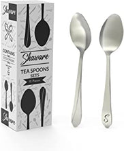 Shaware Teaspoons Set of 12 - Size of 140mm x 32mm x 2mm - Stainless Steel & Dishwasher Safe Tea Spoons for Dessert , Tea, Coffee at Homes, Restaurants and Parties