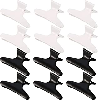 12 Pieces Butterfly Hairdresser Clamps Salon Hair Claw Hairdresser Clamp Black White Clip Barrettes