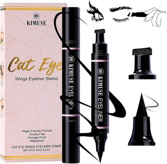 Winged Eyeliner Stamp-2 for Perfect Wing Waterproof Smudge Proof, Long Lasting Makeup Liquid Cat Eye Liner Pens (black)