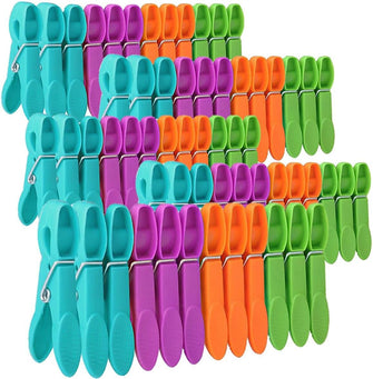 Laundry Pegs Clothes Clips, 60Pack Clothes Pegs Super Grip Strong Plastic Clothes Pegs for Washing Line Outside Non Slip