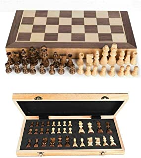 EVERGD Wooden Chess Set Magnetic Pieces Travel Chess Set For Kids Adults Folding Wooden Chess Set Chess Board Game Portable 12x12 inch