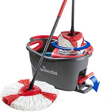 Vileda Turbo Microfibre Mop and Bucket Set, Spin Mop for Cleaning Floors, Set of 1x Mop and 1x Bucket