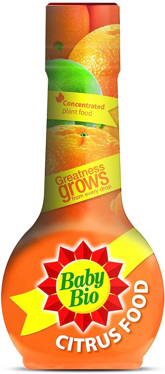 Baby Bio 79532903 Citrus Food, 175ml - Citrus Plant Food for Healthy Growth and High Potassium for Better Fruit Yield - Year Round Care Concentrate Fertiliser - Fruit Tree Aid Spray