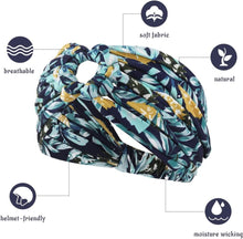 Yean Wide Headband Leopard Hair Band Circle Headwraps Elastic Hair Accessories for Women and Girls (Blue Stripe)