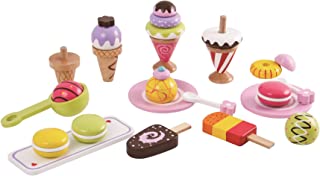 Lelin Toys L40105 25 Pieces Ice Cream Selection Pretend Play Set, Multicoloured