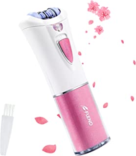 Flend. Epilator, Portable Epilator for Women, Facial Epilator for Women Built-in LED Light, Cordless Face Epilator for Underarm, Arm, Bikini and Leg, Pink-005