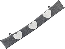 Nicola Spring Door Draught Excluder - Grey Herringbone Pattern With Hearts