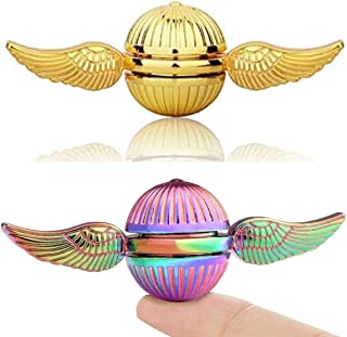 Cool Finger Handheld Fidget Spinners Metal Sensory Toys Finger Hand Spinner Desk Gadget Spinning Top Focus Toy Fingertip Gyro Stress Relief ADD ADHD EDC Anti Anxiety Gift For Kids Adults (2PCS)