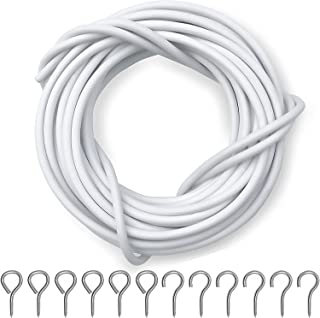 ASIWUJING 2 Pack 3 Meter White Curtain Wire, Plastic Coated