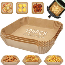 SHWAN Air Fryer Liners 100 Pcs7.9inchSquare Parchment Paper Liners Disposable Air Fryer Accessories Non-Stick, Oil-Proof,Water-Proof, Food Grade Baking Paper forDual Zone Air Fryer,Steamer, Microwave